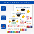 school pto pta ptc graduation ceremony sign set future is bright shades sunglasses